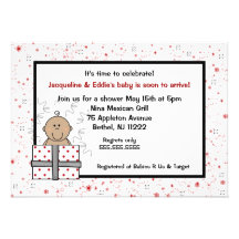 Sparkle Red & Black shower Invite med/light