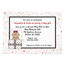Sparkle Red & Black shower Invite med/light