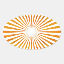 Sparkle Sun Chakra - Uses Sunflower Petal Colours Oval Sticker