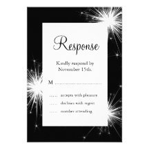Sparkler Wedding RSVP (black) Personalized Announcements