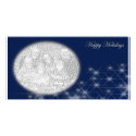 Sparkling blue Photo Template photo cards