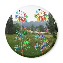 Sparkling Flowers Fridge Magnets