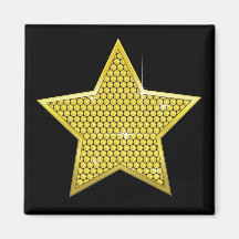 Sparkling Gold Star Refrigerator Magnets