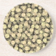 Sparkling Golden Polka Dots Beverage Coasters