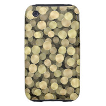 Sparkling Golden Polka Dots Tough iPhone 3 Case