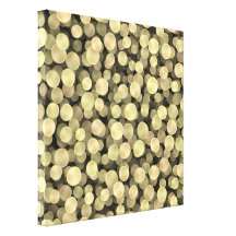 Sparkling Golden Polka Dots Gallery Wrapped Canvas