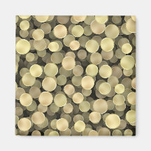 Sparkling Golden Polka Dots Magnets