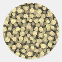 Sparkling Golden Polka Dots Round Sticker