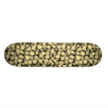 Sparkling Golden Polka Dots Skate Deck