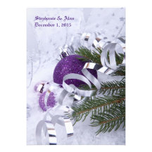 Sparkling Purple Ornaments Wedding Invitation