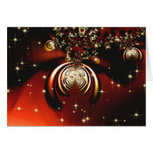 Sparkling red ornament greeting card