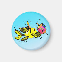 Sparky Hanuka Fish - Comic Cure Drawing Gift Fridge Magnets