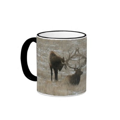 Sparring Elk Mugs by prcphoto