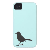 Sparrow bird silhouette black & tiffany blue case Case-Mate iPhone 4 cases