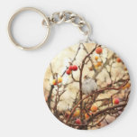Sparrow in a Crab Apple Tree Key Chain