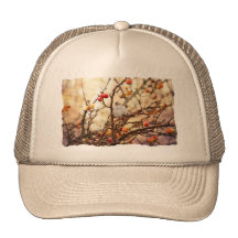 Sparrow in a Crab Apple Tree Trucker Hat