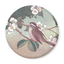 Sparrow in Flowering Apple Tree Refrigerator Magnets