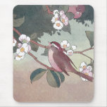 Sparrow in Flowering Apple Tree Mouse Pad