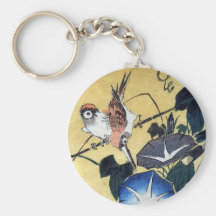 Sparrows and Morning Glory, Hiroshige Keychain