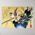 Sparrows and Morning Glory, Hiroshige posters