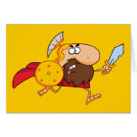 Spartan-Gladiator-Running-With-a-Sword-and-Shield Greeting Cards