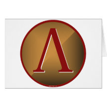 Spartan Lambda Shield Greeting Cards