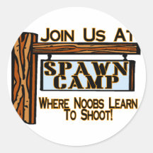 Spawn Camp Round Stickers