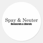 Spay and Neuter Liberals Round Sticker