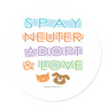 Spay Neuter Adopt Love Sticker