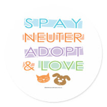 Spay Neuter Adopt Love Sticker