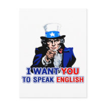 Speak English Postcard