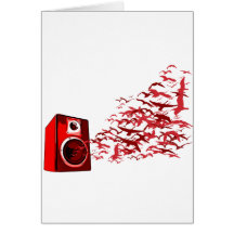Speaker Birds - Music DJ Loud Disc Jockey Greeting Card