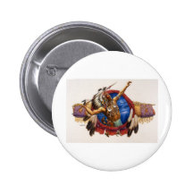Spear Warrior Native American Button