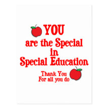 Special Education Appreciation Post Cards