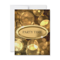 Special Event Elegant Black & Gold Bubbles Custom Invitation