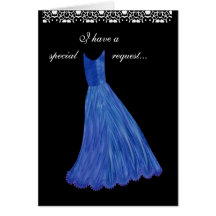 SPECIAL REQUEST - Wedding Invitation BLUE Gown Greeting Card