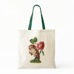 Special Vintage Gnome With A Pink Rose bags