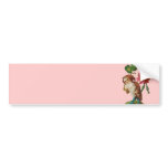 Special Vintage Gnome With A Pink Rose bumper stickers