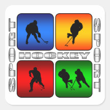 Spectacular Hockey Square Stickers