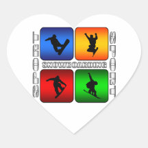 Spectacular Snowboarding Heart Stickers