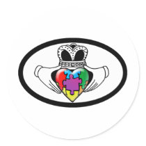 Spectrum Claddagh Round Stickers