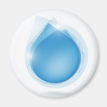 speech bubble from blue water drop magnet