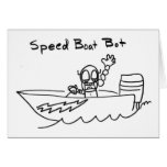 Speed Boat Bot Greeting Cards
