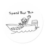 Speed Boat Bot Round Stickers