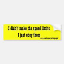 speed limit bumper stickers