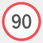 Speed limit nunety round sticker