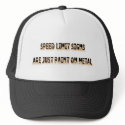 Speed limit signs are just paint on metal hats