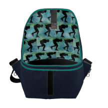 Speed Skater's on Aqua Lining Messenger Bag
