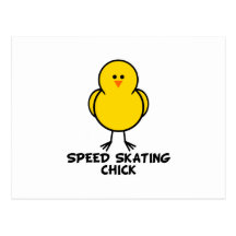 Speed Skating Chick Postcard