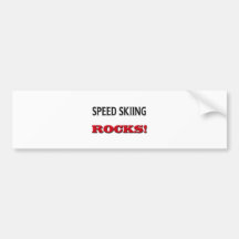 Speed Skiing Rocks Bumper Sticker